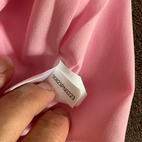 Antonio Melani Pink Linen Blend Cropped Pants Scalloped Hem Size 14 - Picture 6 of 7